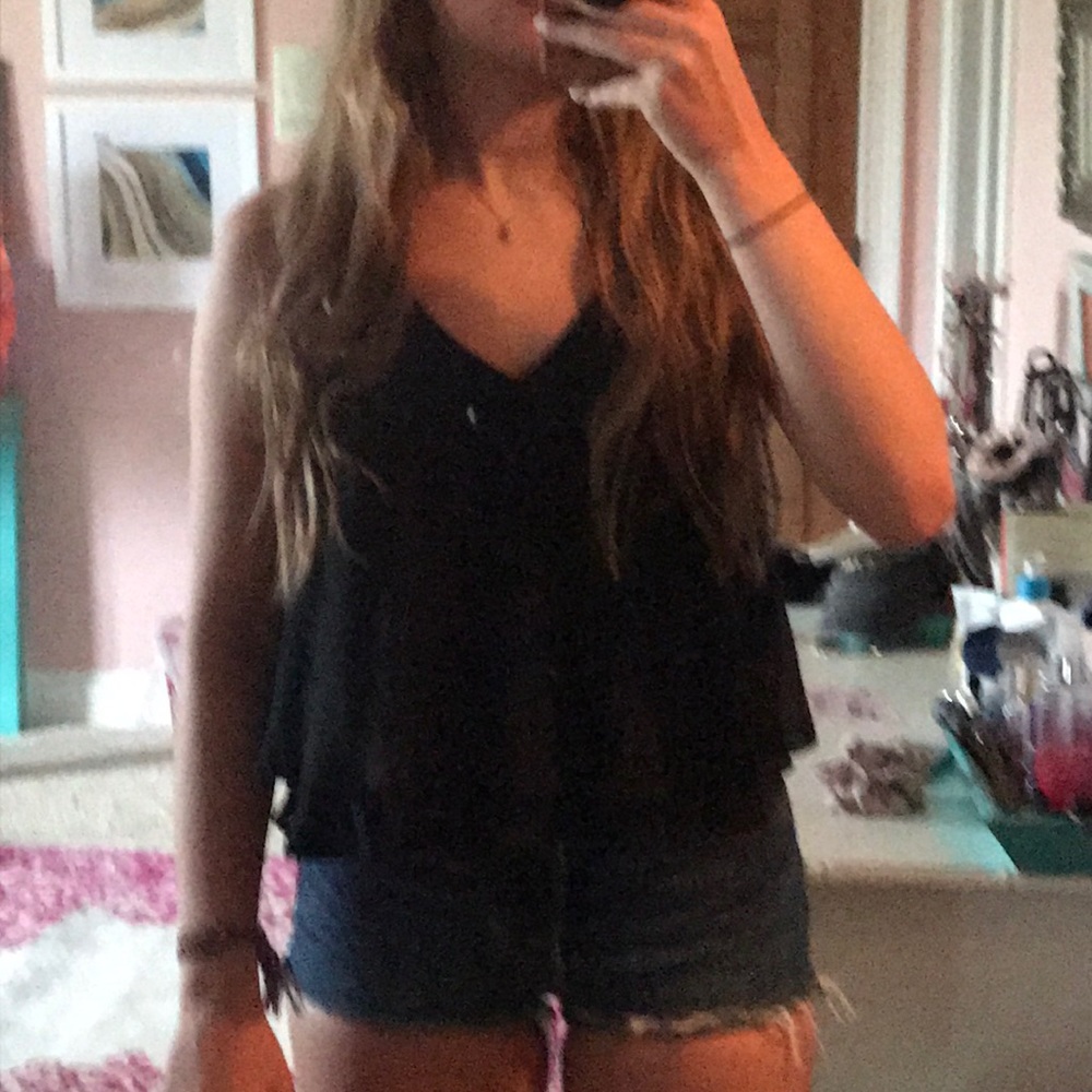 Black flowy tank top
